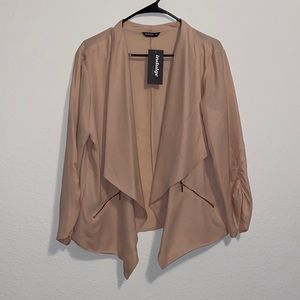 Blush 3/4 Ruched Sleeve Blazer